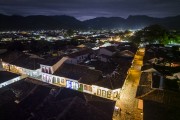 Picture taken with drone of historic houses - Paraty historic center at night - Paraty city - Rio de Janeiro state (RJ) - Brazil