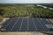 Picture taken with drone of solar energy capture panels - Barreirinhas city - Maranhao state (MA) - Brazil