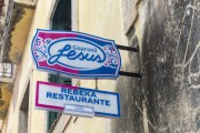 Colorful sign in restaurant - Historic Center of Sao Luis - Sao Luis city - Maranhao state (MA) - Brazil