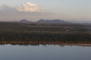 View of Branco River with Serra Grande mountain range in the background - Boa Vista city - Roraima state (RR) - Brazil