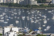 View of boats in Botafogo Cove from Babilonia Mountain (Babylon Mountain) - Rio de Janeiro city - Rio de Janeiro state (RJ) - Brazil