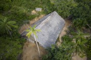 Picture taken with drone of indigenous house in the Tatuyo village on the Negro River - Manaus city - Amazonas state (AM) - Brazil