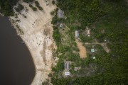 Picture taken with drone of Tatuyo village on the Negro River - Manaus city - Amazonas state (AM) - Brazil
