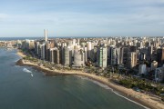 Picture taken with drone of the edge of Fortaleza - Mucuripe in the background and Meireles in front - Fortaleza city - Ceara state (CE) - Brazil