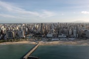 Picture taken with drone of the edge of the city - Nauticos spire in front - Fortaleza city - Ceara state (CE) - Brazil