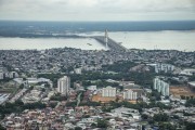 Aerial view of Journalist Phelippe Daou Bridge (2011) - also known as Negro River Bridge  - Manaus city - Amazonas state (AM) - Brazil