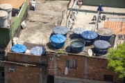 Detail of a house with water tanks on top - Rocinha Slum - Rio de Janeiro city - Rio de Janeiro state (RJ) - Brazil