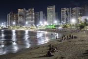 Bathers on Nautico Beach at night - Fortaleza city - Ceara state (CE) - Brazil