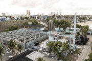 Picture taken with drone of the sewage preconditioning plant - Fortaleza city - Ceara state (CE) - Brazil
