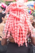 Reveler wearing a pink wig - Divinas Tretas carnival street troup - Flamengo Park - Rio de Janeiro city - Rio de Janeiro state (RJ) - Brazil
