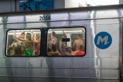Revelers on the subway during the carnival - Rio de Janeiro city - Rio de Janeiro state (RJ) - Brazil