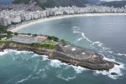 Aerial photo of the Old Fort of Copacabana (1914-1987), current Historical Museum Army with the Copacabana Beach in the background  - Rio de Janeiro city - Rio de Janeiro state (RJ) - Brazil
