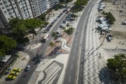 Picture taken with drone of the Atlantica Avenue with the promenade of Copacabana Beach - Rio de Janeiro city - Rio de Janeiro state (RJ) - Brazil