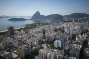 Picture taken with drone of the Largo do Machado Square with the Sugarloaf in the background - Rio de Janeiro city - Rio de Janeiro state (RJ) - Brazil