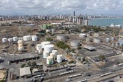 Picture taken with drone of the Northeast Lubricants and Derivatives Refinery - LUBNOR - Fortaleza city - Ceara state (CE) - Brazil