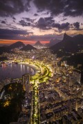 Picture taken with drone of the Botafogo Beach waterfront at night - Rio de Janeiro city - Rio de Janeiro state (RJ) - Brazil