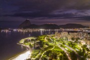 Picture taken with drone of the Flamengo Landfill with sugarloaf in the background at night - Rio de Janeiro city - Rio de Janeiro state (RJ) - Brazil