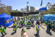 Anti-democratic demonstration calling for intervention by the armed forces against the election result in front of the army headquarters - Command of the 2nd Military Region - Sao Paulo city - Sao Paulo state (SP) - Brazil