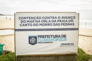 Containment work against the advance of the sea at Morro das Pedras Beach - Florianopolis city - Santa Catarina state (SC) - Brazil