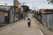 Motorcycle on the street of Atalaia do Norte - Atalaia do Norte city - Amazonas state (AM) - Brazil