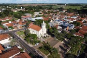 Picture taken with drone of the parish church of Santa Apolonia - Sao Jose do Rio Preto city - Sao Paulo state (SP) - Brazil