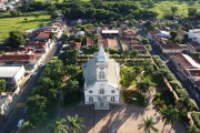 Picture taken with drone of the city and Sao Luiz Gonzaga Mother Church - Cedral city - Sao Paulo state (SP) - Brazil