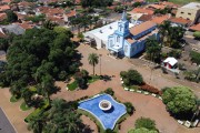 Picture taken with drone of Sao Sebastiao Mother Church - Guapiacu city - Sao Paulo state (SP) - Brazil