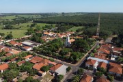 Picture taken with drone of Ruilandia with the Nossa Senhora Aparecida Church - Mirassol city - Sao Paulo state (SP) - Brazil