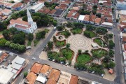 Picture taken with drone of Sao Benedito Mother Church - Nova Granada city - Sao Paulo state (SP) - Brazil