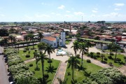 Picture taken with drone of Sao Sebastiao Mother Church - Ipigua city - Sao Paulo state (SP) - Brazil