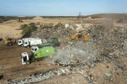 Picture taken with drone of the Metropolitan Landfill West of Caucaia (ASMOC) - Receives garbage collection from Fortaleza - Caucaia city - Ceara state (CE) - Brazil