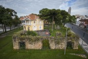 Picture taken with drone of the Saint Francis of Paola ruins - Joao Candido square  - Curitiba city - Parana state (PR) - Brazil