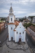 Picture taken with drone of the Our Lady of Rosario de Sao Benedito Church (1946) - Curitiba city - Parana state (PR) - Brazil