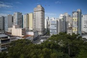 Picture taken with drone of the Tiradentes Square - Curitiba city - Parana state (PR) - Brazil