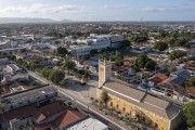 Picture taken with drone of the city center - Nossa Senhora dos Prazeres Parish and Shopping Caucacia in the background - Caucaia city - Ceara state (CE) - Brazil