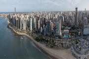 Picture taken with drone of the edge of Fortaleza - Mucuripe on the left and Meirelles on the right - Fortaleza city - Ceara state (CE) - Brazil