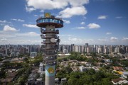 Picture taken with drone of the Panoramic Tower of Curitiba - also known as Telepar Tower or Merces Tower  - Curitiba city - Parana state (PR) - Brazil