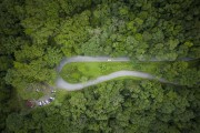 Picture taken with drone of the Curva da Ferradura, stretch of Graciosa Road (PR-410) in Serra da Graciosa (Graciosa Mountain Range) - Morretes city - Parana state (PR) - Brazil