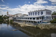 Nhundiaquara River with Hotel Nhundiaquara on its bank - Morretes city - Parana state (PR) - Brazil