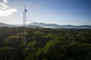 View of the Atlantic Forest with a telecommunications antenna near Salto Morato - Guaraquecaba city - Parana state (PR) - Brazil