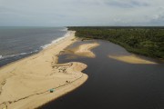 Picture taken with drone of Barra do Cahy Beach - Prado city - Bahia state (BA) - Brazil