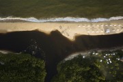 Picture taken with drone of Japara Grande Beach - Prado city - Bahia state (BA) - Brazil