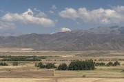 Arid and dry landscape with mountains of the Andes Mountains in the background - Mendoza - Mendoza Province - Argentina