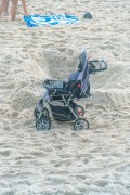 Baby stroller in the sand of Arpoador Beach - Rio de Janeiro city - Rio de Janeiro state (RJ) - Brazil