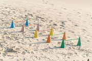 Cones used in exercises on Post 6 of Copacabana Beach - Rio de Janeiro city - Rio de Janeiro state (RJ) - Brazil