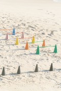 Cones used in exercises on Post 6 of Copacabana Beach - Rio de Janeiro city - Rio de Janeiro state (RJ) - Brazil