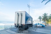 Arpoador Beach boardwalk with Military Police vehicles - Rio de Janeiro city - Rio de Janeiro state (RJ) - Brazil