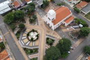 Picture taken with drone of the Saint Joseph Mother Church - Adolfo city - Sao Paulo state (SP) - Brazil