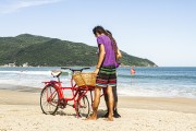 Bather with bicycle - Açores Beach - Florianopolis city - Santa Catarina state (SC) - Brazil