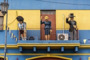 Dolls on the facade of colorful buildings - El Caminito - Plaza Bomberos Voluntarios de la Boca - Buenos Aires - Buenos Aires Province - Argentina